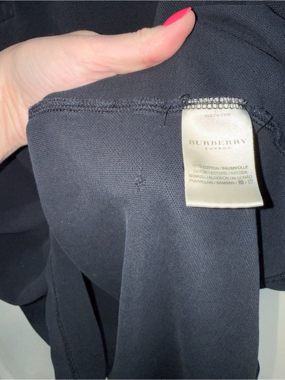 Burberry London Men’s Polo Shirt XXL Black Nova Check Collar - Picture 5 of 9